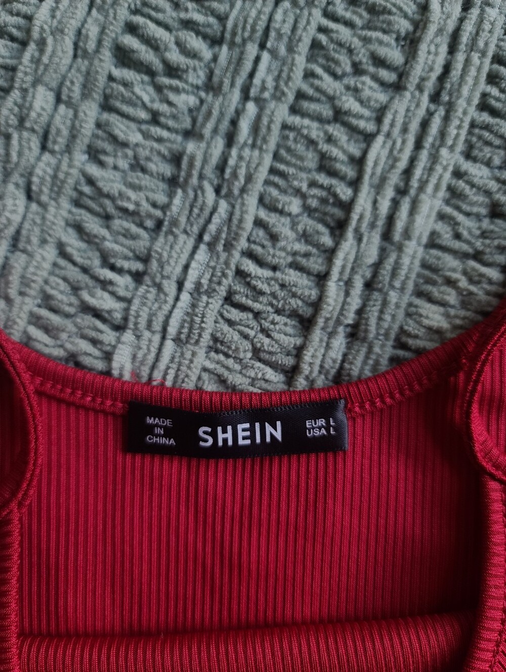 Red Ribbed Tank - Picture 2 of 2
